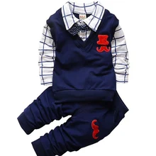 BibiCola/весенне-осенние комплекты одежды для маленьких мальчиков, комплект детской одежды, хлопковые футболки для маленьких мальчиков+ штаны, спортивный костюм, спортивный костюм