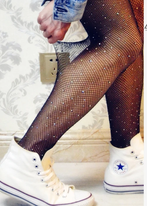 

Men's Pantyhose sexy Body Fishnet Tights mesh underwear Pantyhose rhinestones fishnet stockings starry color diamonds leggings