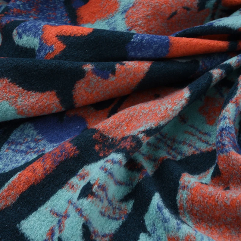 

160CM Wide 600G/M Geometry Knitted Wool Viscose Fabric for Autumn Spring Dress Coat Jacket H359