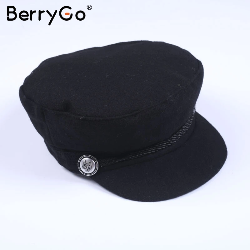 Женская Повседневная Уличная шапка BerryGo черная на сплошной канат элегантная