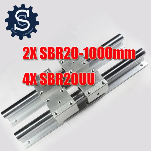 Buy 2pcs SBR20 L1000mm Linear Slide Rails DIY CNC