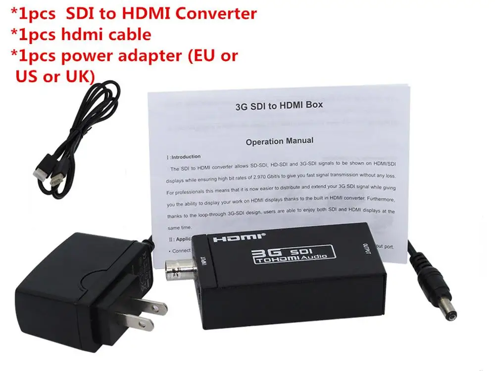 Розничная мини HD 3g SDI в HDMI конвертер адаптер Поддержка HD-SDI/3G-SDI сигналы, показывающие на HDMI дисплей - Цвет: hdmi