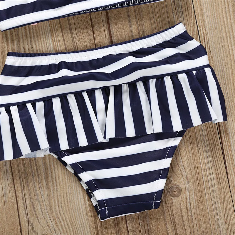 Girl's swimsuit 2019 summer new Summer Toddler Kids Baby Girls Stripe Bowknot Swimwear Swimsuit Outfits #4M06 (1)
