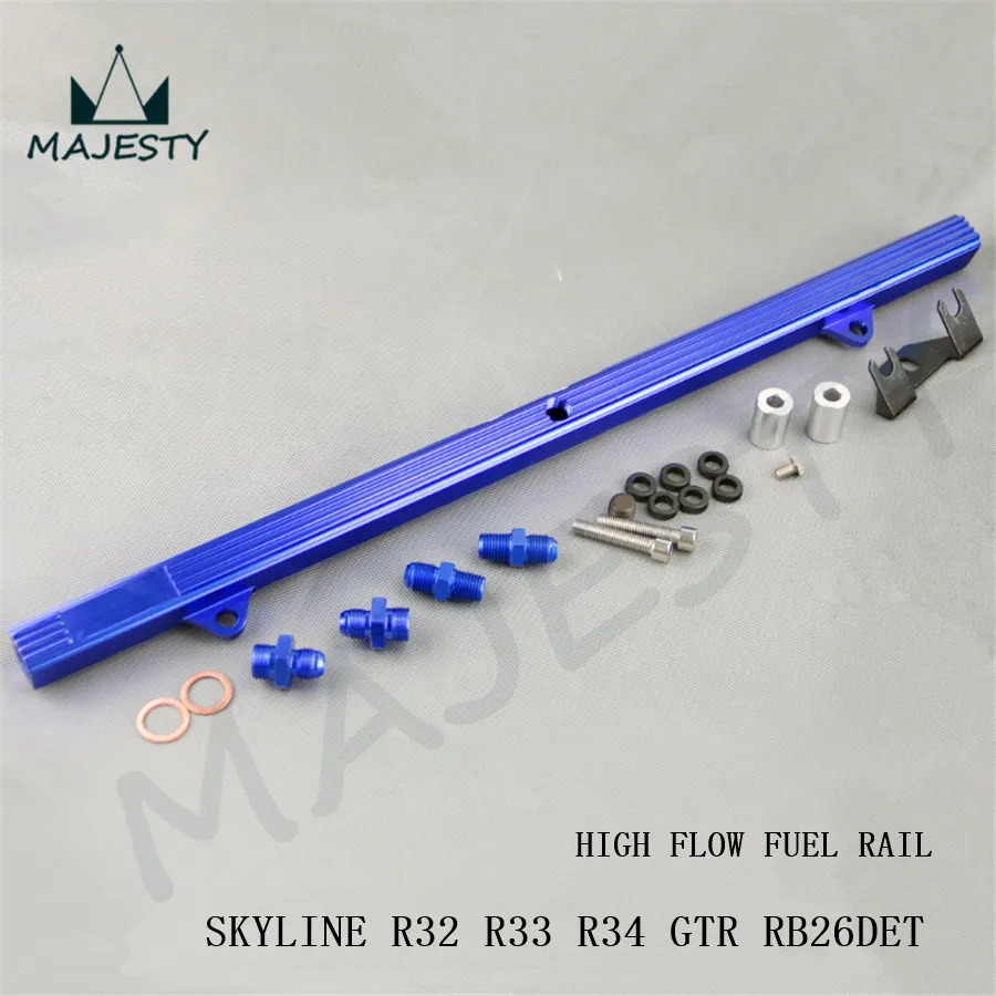 Billet High Flow Fuel Injector Rail for SKYLINE R32 R33 R34 GTR RB26DETT RB26 Aluminum color