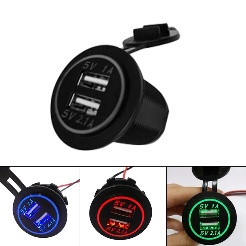 

High Quality Plastic 12V-24V 2.0A Cigarette Lighter Socket Splitter 2 Port USB Car Charger Adaptor Car Styling Auto Accessories