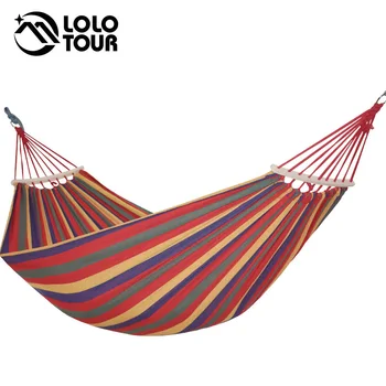 

2 People Outdoor Camping Hammock Wood Stick Hamak Garden Hanging Chair Hangmat Thickening Widened Double Furniture