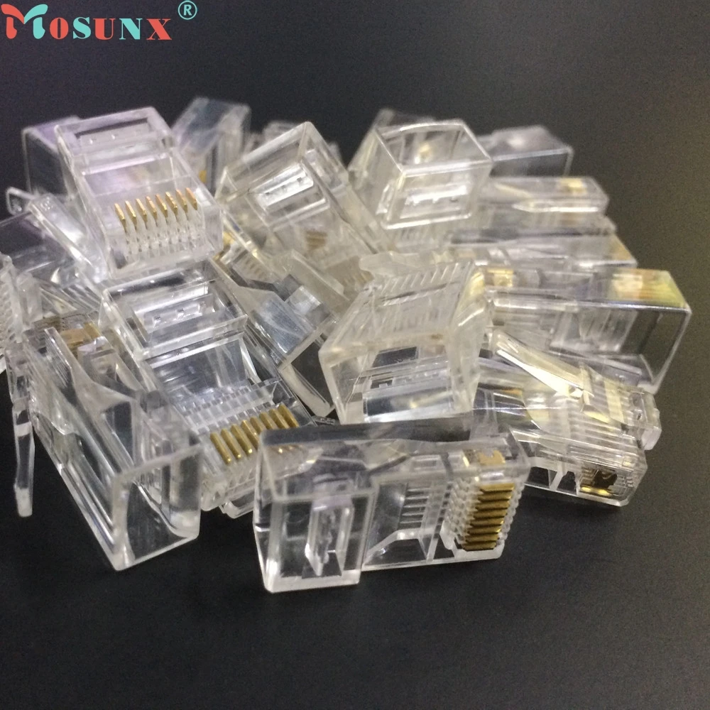 

Ecosin 10PCS Cat5 Cat5e Network Connector rj45 Metal Cable Modular Plug Terminals JAN18