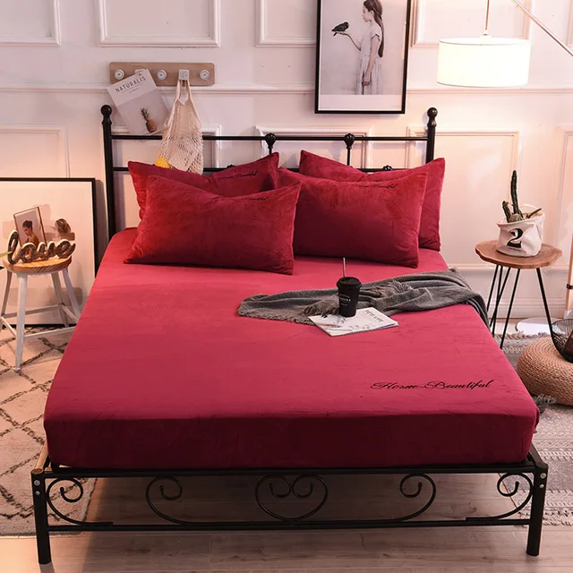 Buy Velvet Fitted Sheet Winter Keep Warm Textile
