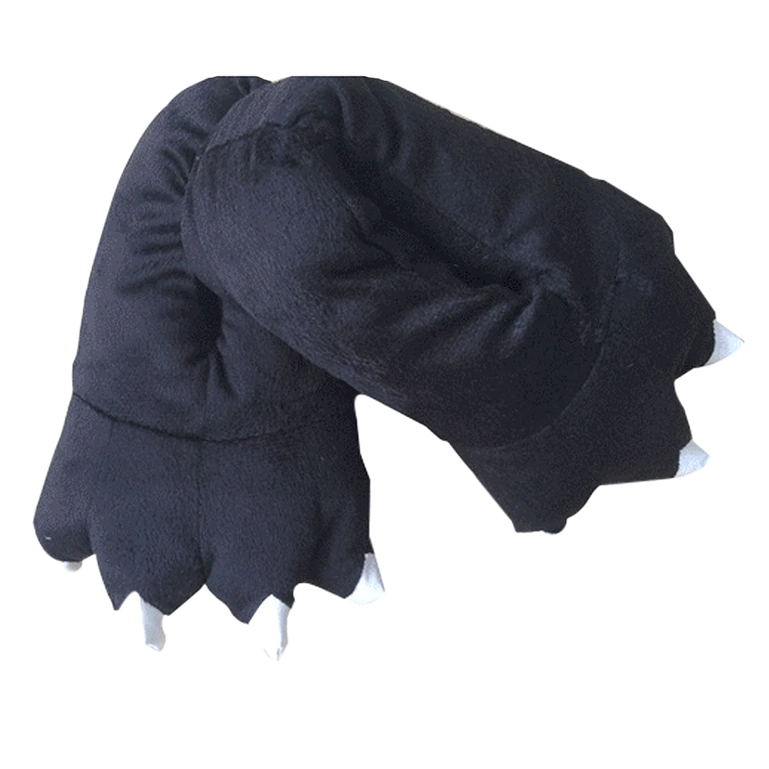 

DCOS black Slippers winter animals fancy plush claw slippers