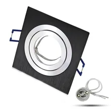 Квадратный поворотный пятно света монтажная рама изготовлена из литого алюминия с MR16/GU10 лампы База гнездо 5 см лампы