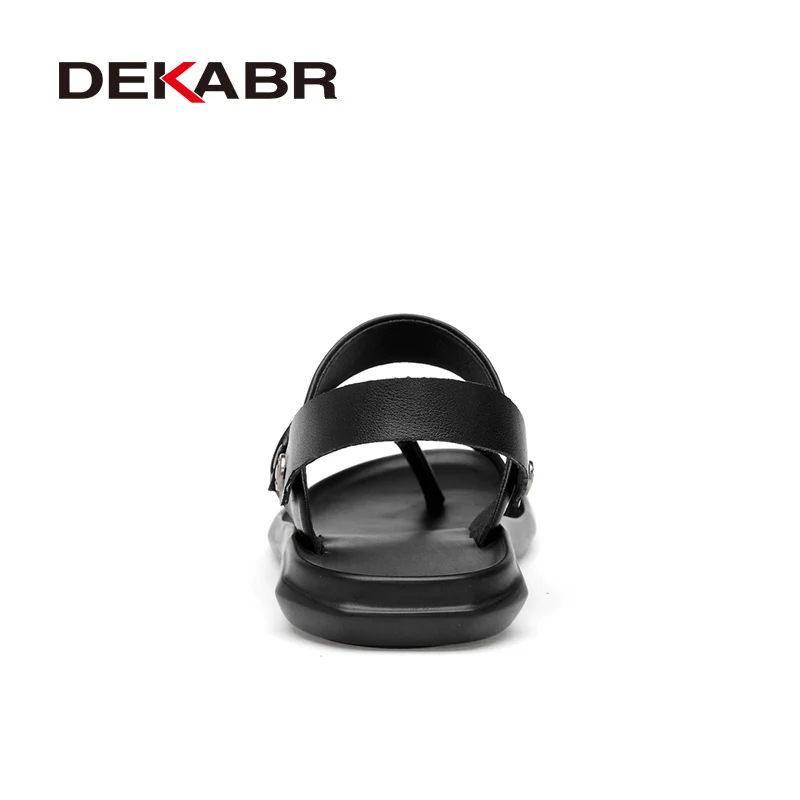 DEKABR الكلاسيكية الرجال الصنادل مريحة الرجال الصيف حذاء كاجوال انقسام الجلود حجم كبير لينة الوجه بالتخبط الرجال تنفس النعال