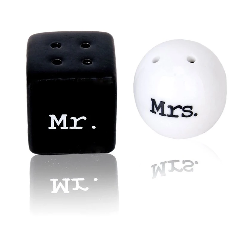 Топ!-круглый квадратный керамический Mr. and Mrs. Солонка и перечница с дырочками сверху набор канистр свадебный подарок