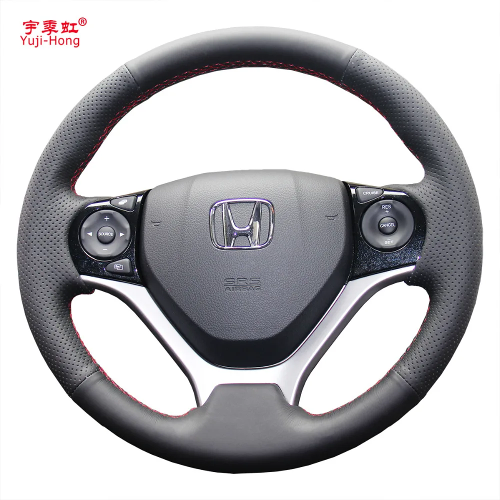 Yuji-Hong Artificial Leather Car Steering Wheel Covers Case for Honda Civic 9 Jade 2013-2016 Hand-stitched Steering Cover Yuji-Hong Artificial Leather Car Steering Wheel Covers Case for Honda Civic 9 Jade 2013-2016 Hand-stitched Steering Cover