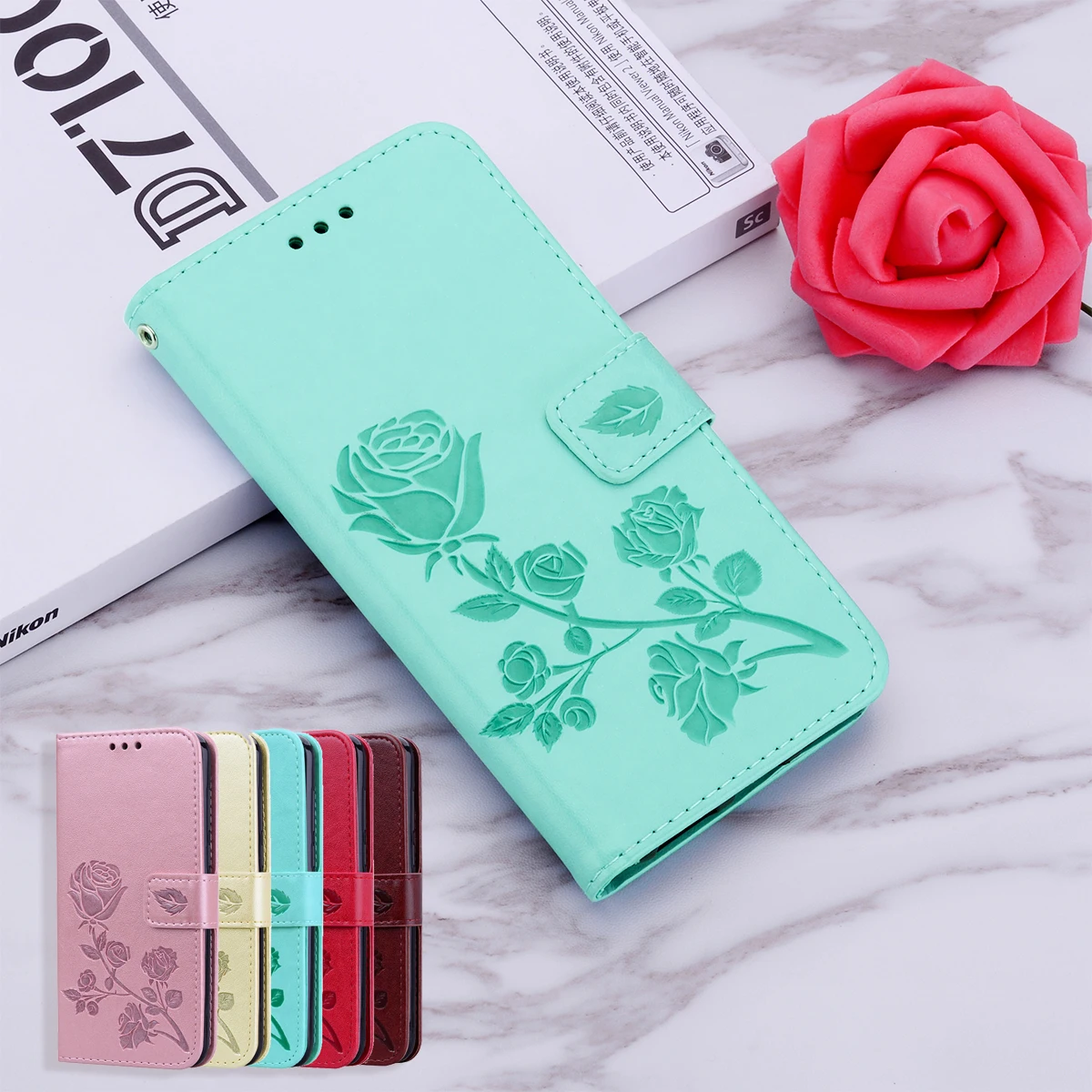 

Wallet Phone Case for Samsung Galaxy A6 2018 Cover Flip Leather Phone Soft TPU Back Cover Case for Samsung A6 Plus 2018 Close