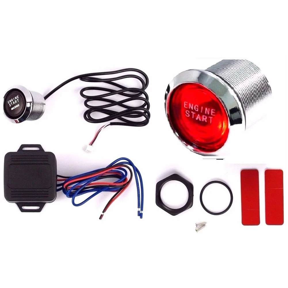 

12V Red LED Car Keyless Engine Start Push Button Switch Ignition Starter Kit