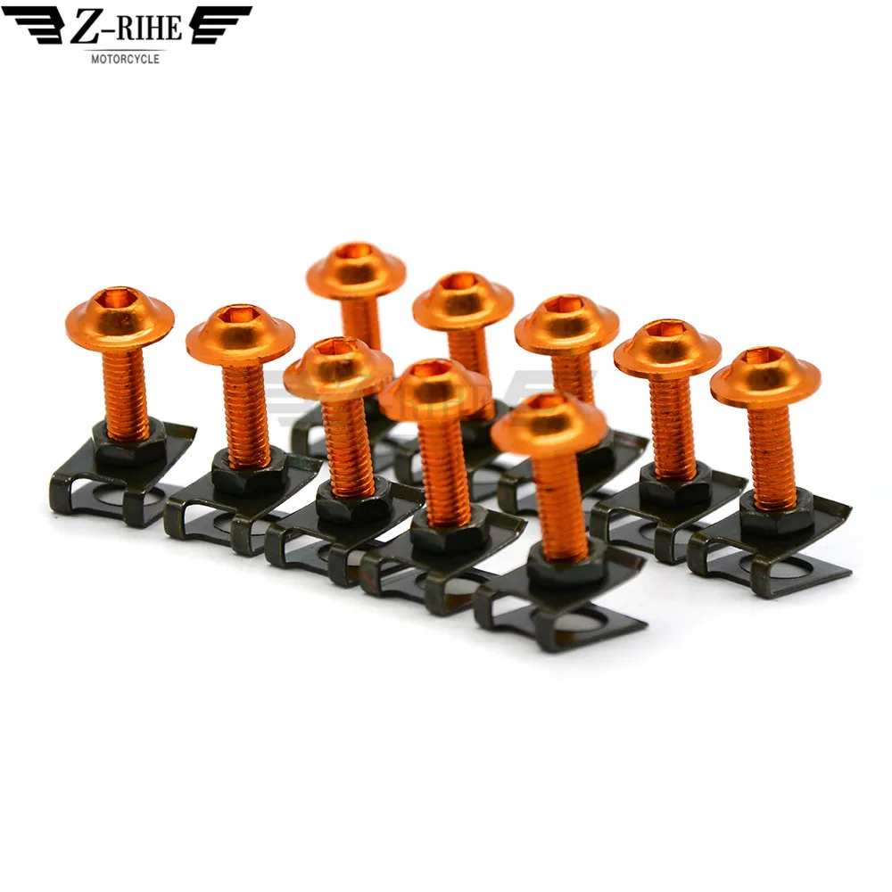 6mm Motorcycle Fairing Bolt Nut Spire Speed Fastener Clip Screw kawasaki zx-10r er-6f z1000 z800 ktm 690smc 690duke 990smr 1190r