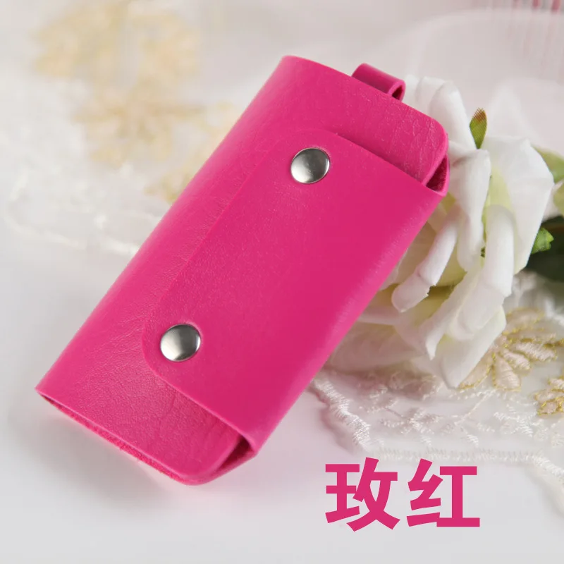 Из искусственной кожи ключницы автомобильный брелок держатель сумка чехол-Футляр для ключей на открытом воздухе - Цвет: ROSE