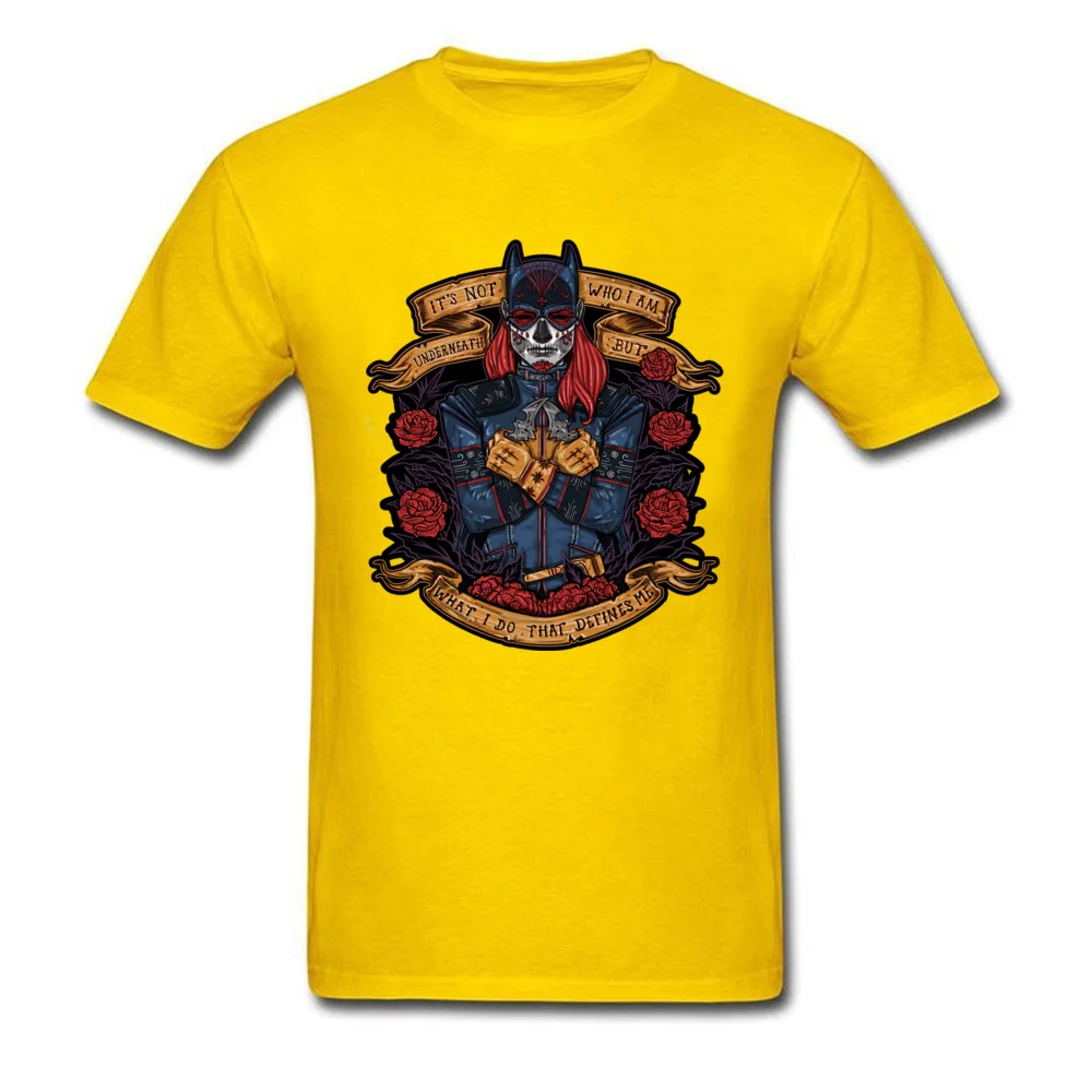 Gift T Shirt Design Short Sleeve Hot Sale O-Neck 100% Cotton Tops Tees Slim Fit Tee-Shirts for Men Summer Wholesale day of the dead heroine 8951 yellow