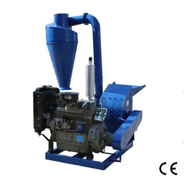 

55HP CF500A Electric - start Diesel Engine Hammer Mill Wood Crusher With Cyclone