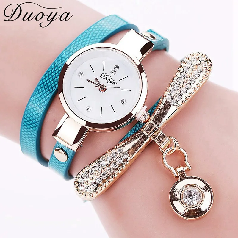 Duoya Brand Bracelet Watches For Women Luxury Gold Crystal Fashion Quartz Wristwatch Clock Ladies Vintage Watch Dropshipping 