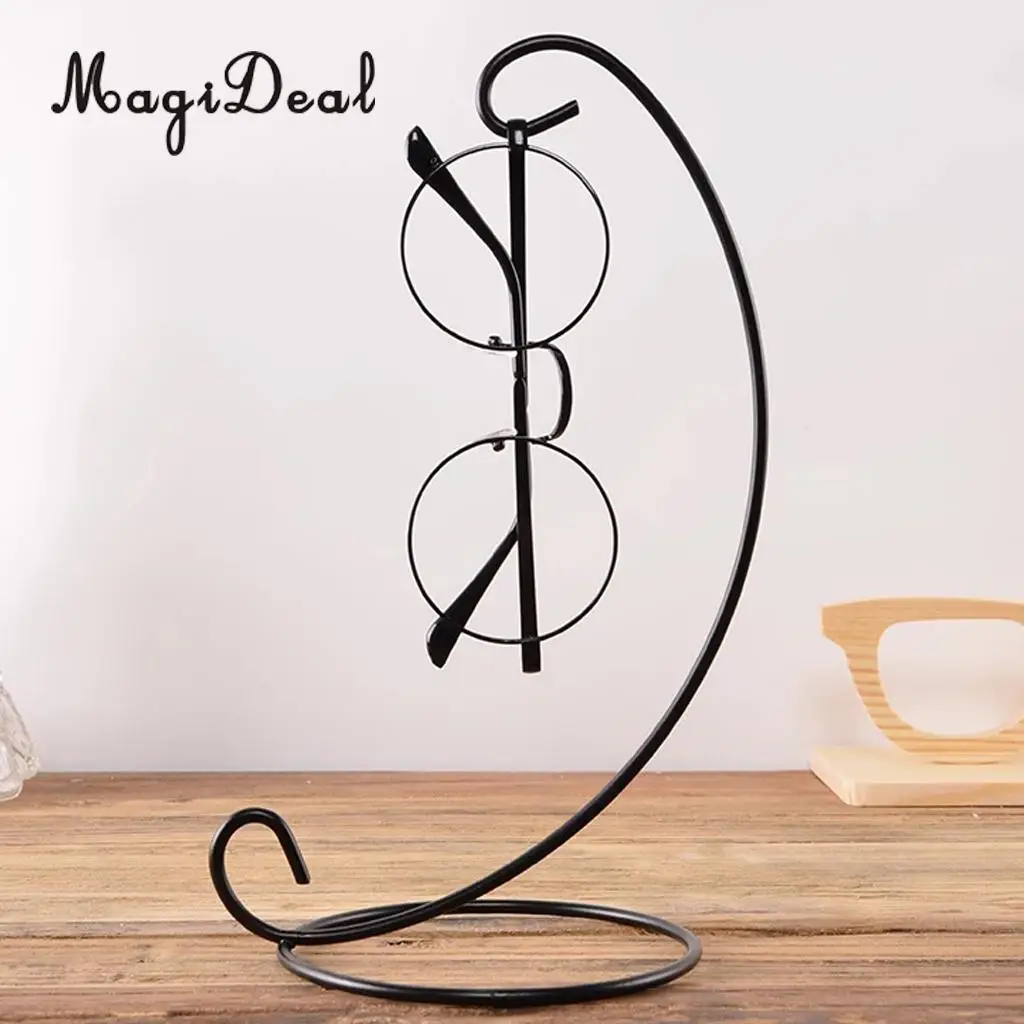 Exquisite Black Eyeglass Holder Stand Glasses Display Rack Hanging Bracket Home Decor Anti-Scratch