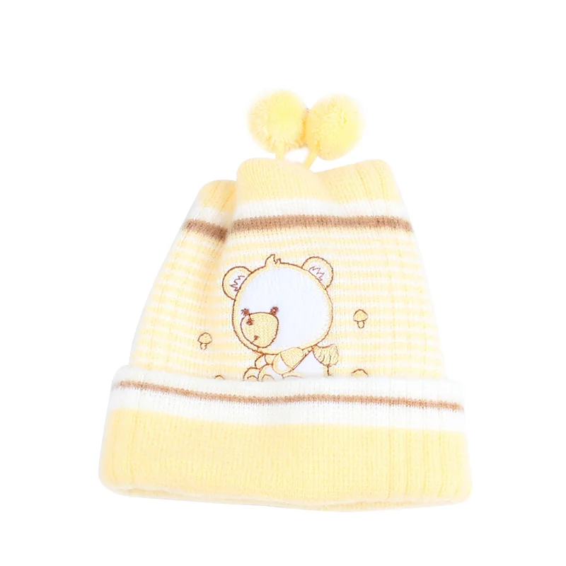 Bear Winter Hats For Newborns Crochet Baby Beanie Cotton Soft Corchet Pattern Hat Warm Newborn Pompom Hat Baby Girls Clothing (8)
