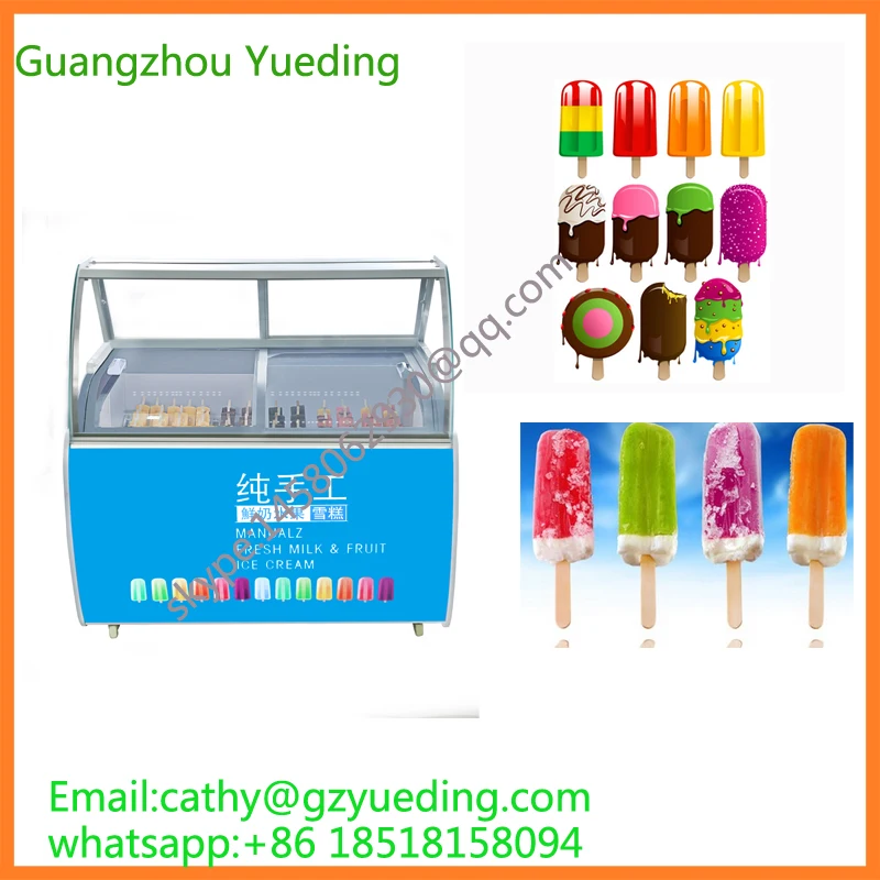Negozio display freezer per gelato ghiaccioli gelato