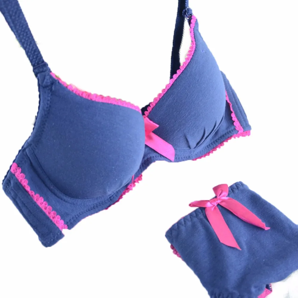 Women Sexy Push Up Bra Set Girl Bowknot Lace Underwear Underwire