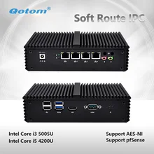 Qotom-Q335G4 /Q350G4 Mini PC Core i3 5005U i5 4200U AES-NI Pfsense as Router Firewall Fanless 4 Ethernet LAN Small Mini Computer