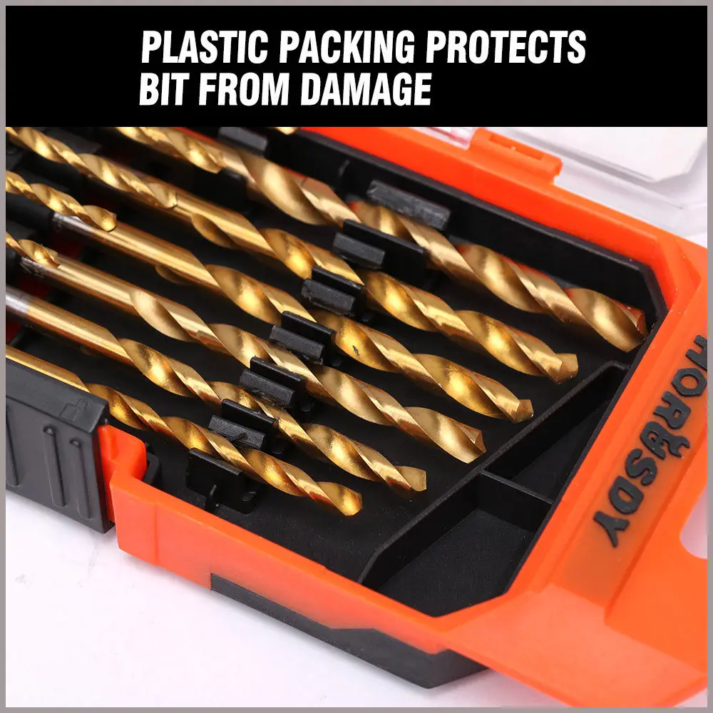 HORUSDY 15pcs Screw Extractor Drill Bit Titanium Coated Drill Bit Set Woodworking Metal Plastic Cutting For Dremel Rotary Tools