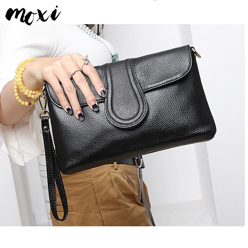 

Moxi Women Clutch Bag Genuine Leather Ladies Messenger Bag Large Capacity Women Sling Bag Mini Style Hand Bag Cowskin Daily