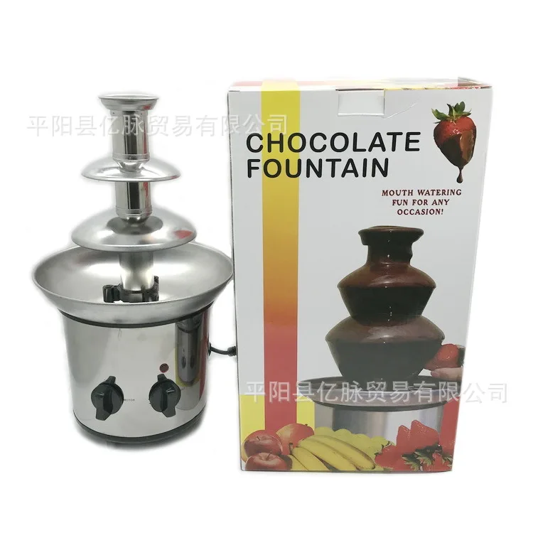 

Three Layers Commercial Chocolate Fountain Butter Waterfall Hot Pot Melting Fondue Automatic Milk Oil Heating Tool for Party