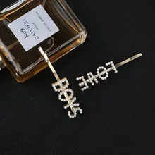 Кристалл зажим для волос жемчуг письмо металлический ободок для волос заколка для женщин обувь девочек аксессуары шпильки для волос Британский Стиль Бобби шпильки