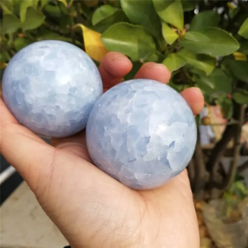 

2pcs Natural Blue Kyanite Sphere Ball Crystal Stone Smooth Polished Reiki Healing Chakra Stone Home Decoration