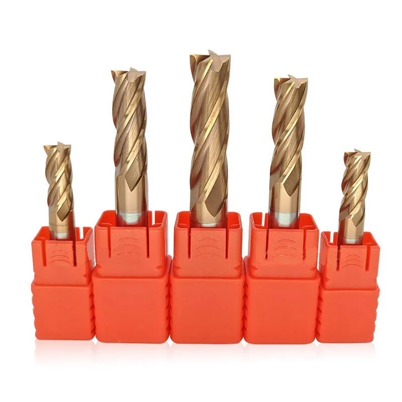 

HRC45 Degree Tungsten Steel Milling Cutter 4Flutes Carbide Bit TiSiN Coated CNC Endmilll for Alloy Steel Stainless Steel Copper