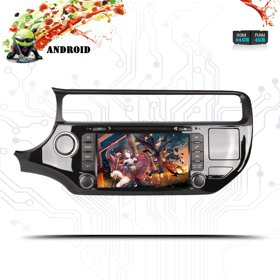 Flash Deal For Kia Rio K3 2015 2017 HD 1024*600 car auto gps monitor pc tablet tape recorder dvd video player 4G RAM 64G ROM android 9.0 PC 4