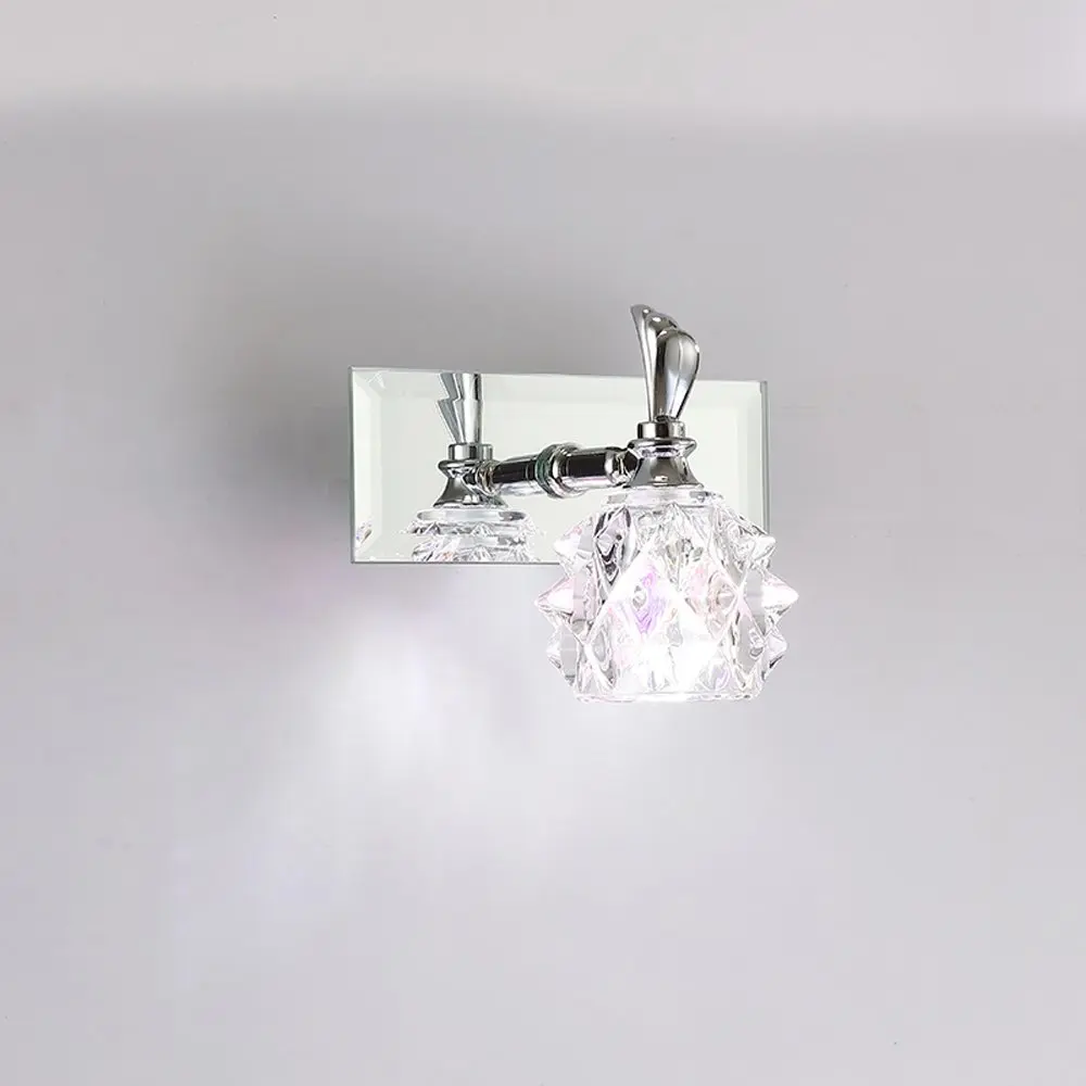 Современный хрустальный настенный светильник для ванной комнаты хром зеркало