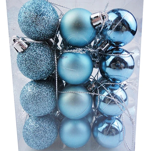 24 шт. 30 см новогодняя елка Декоративный Шар Елочная игрушка навесная домашние рождественские вечерние орнамент украшения - Цвет: sea blue