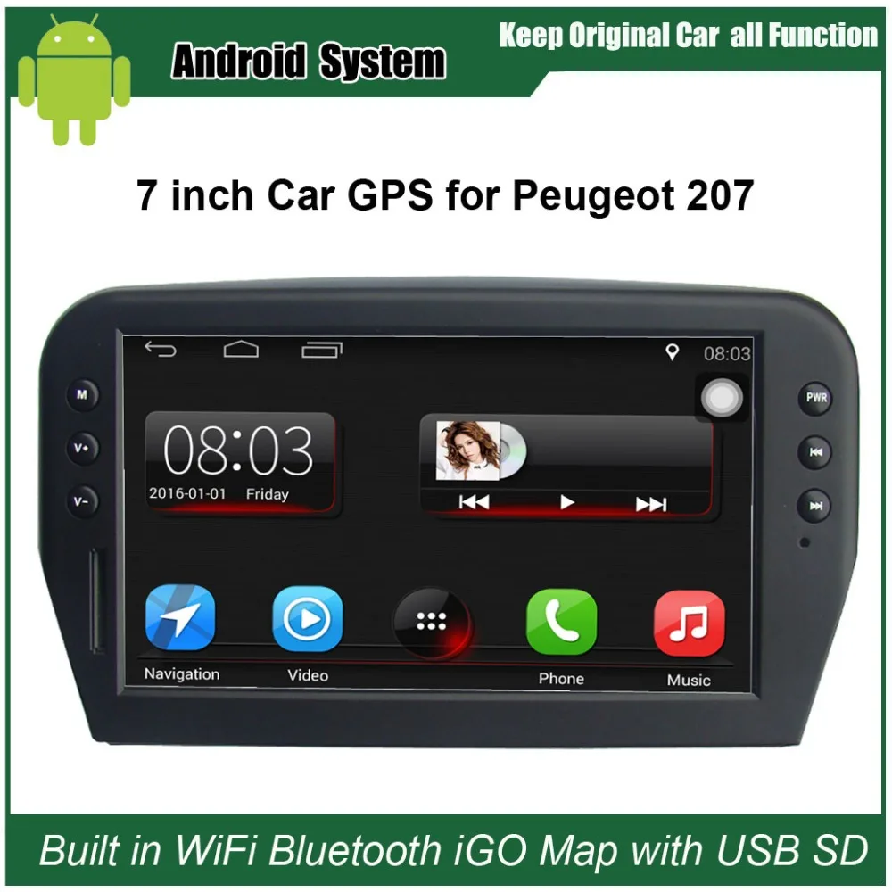 Upgraded Original Car Radio Player Suit to Peugeot 207 Car Video Player Built in WiFi GPS