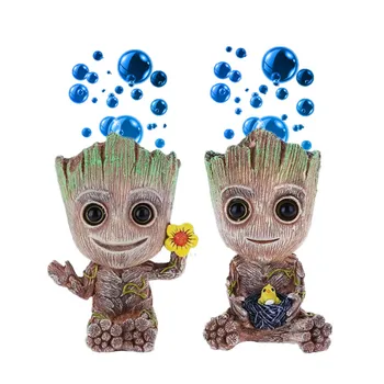 

Resin Aquarium Decoration Fish Tank Ornament Cute Tree Baby Groot Figure Plant Bonsai Garden Home Decor Aquarium Accessories