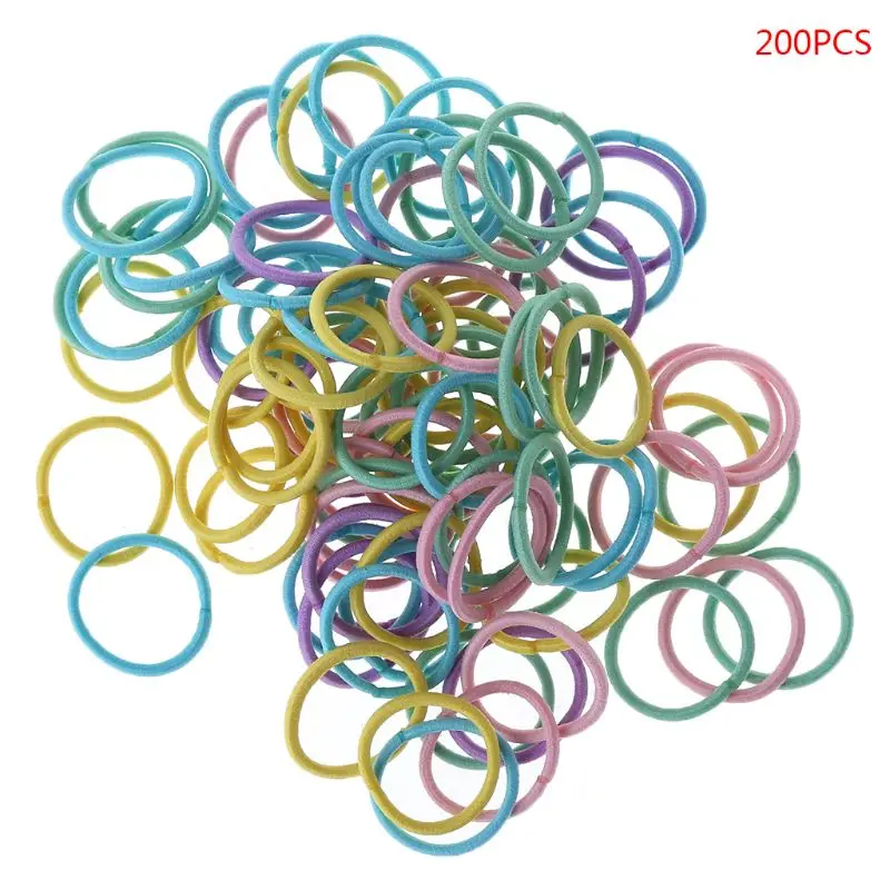 

200 Pcs/pack Children Thumb Hair-ring Small Tie Band Baby Kids Rope Color Braided Ropes New Hair Rubber Rings
