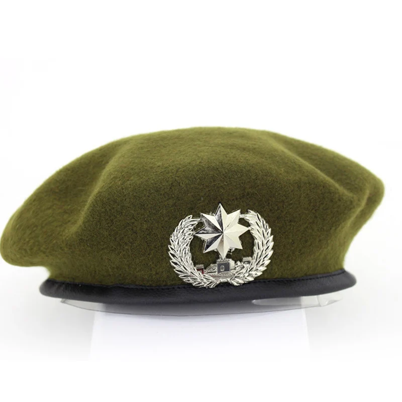Высокое качество, шерсть, модные береты, армейская Кепка, звезда, эмблема, матросский Танцевальный Стиль, шляпа Трилби, шапка для мужчин и женщин, унисекс, GH-400 - Цвет: Army green2