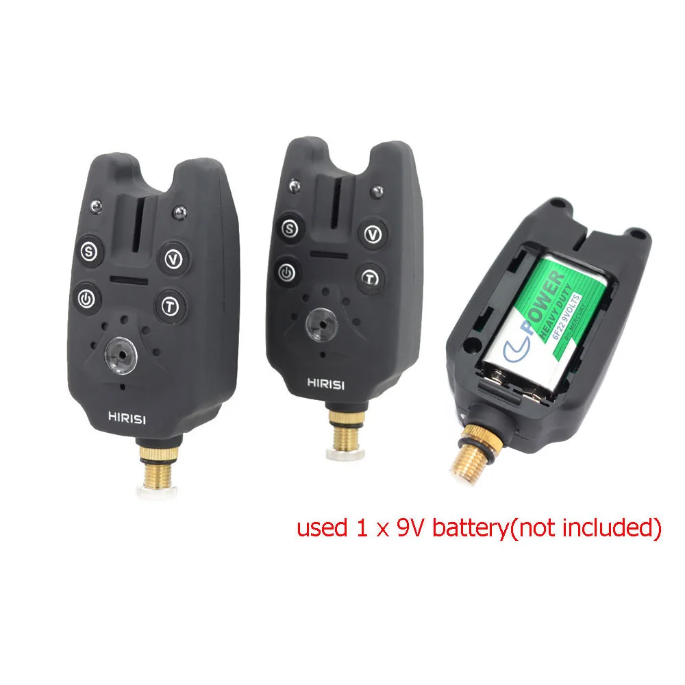 Baratos 3 unids set alarmas de mordedura de pesca LED azul impermeable caña de pescar alerta tono sensibilidad volumen sonido carpa aparejos de pesca
