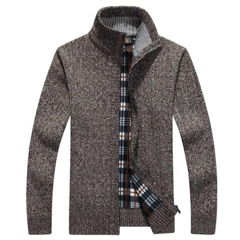 جديد الشتاء رجل سترة العلامة التجارية الأزياء الوقوف طوق ضئيلة الدهون سستة الصوف عارضة Sweatercoat الرجال رشاقته سترة معطف 3XL BF1385
