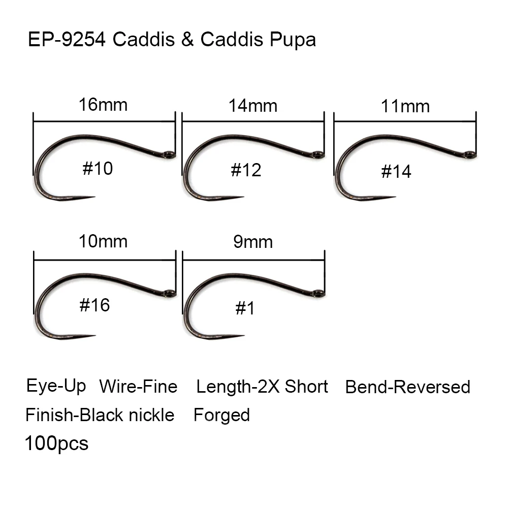 Eupheng 100pcs Competition Fly Fishing Hook Barbless No Barb hook Fishing Dry Nymph Shirmp Wet Caddis Fly Hook Black Nickle New Eupheng 100pcs Competition Fly Fishing Hook Barbless No Barb hook Fishing Dry Nymph Shirmp Wet Caddis Fly Hook Black Nickle New
