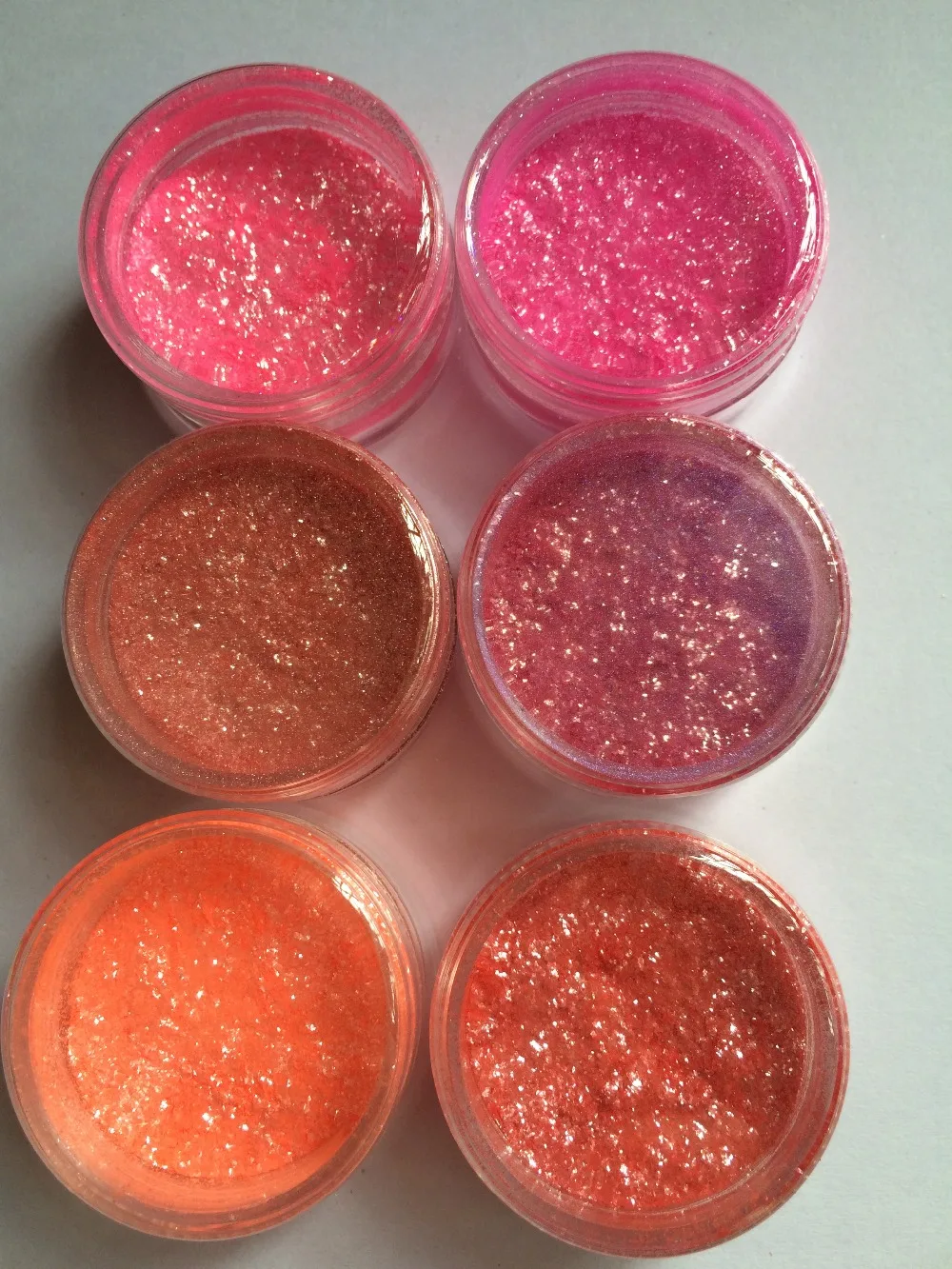 

6 Pieces pink cosmetic mica powder samples set Eye Shadow Powder Makeup Mineral Eyeshadow