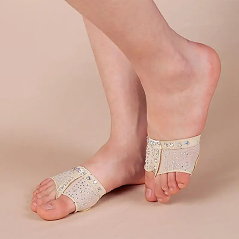 1 Pair Belly Ballet Dance Bright Drilling Toe Pad Practice Shoe Foot