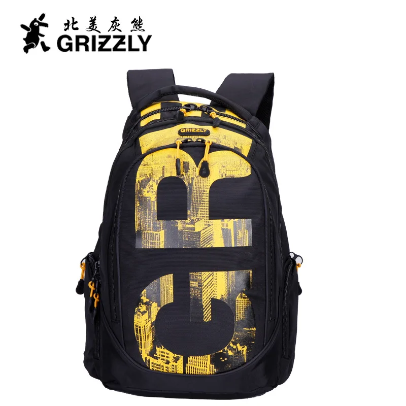 GRIZZLY, Новое поступление, модный мужской рюкзак, для отдыха и путешествий, с буквенным принтом, Mochila, водонепроницаемый нейлоновый рюкзак - Цвет: 1
