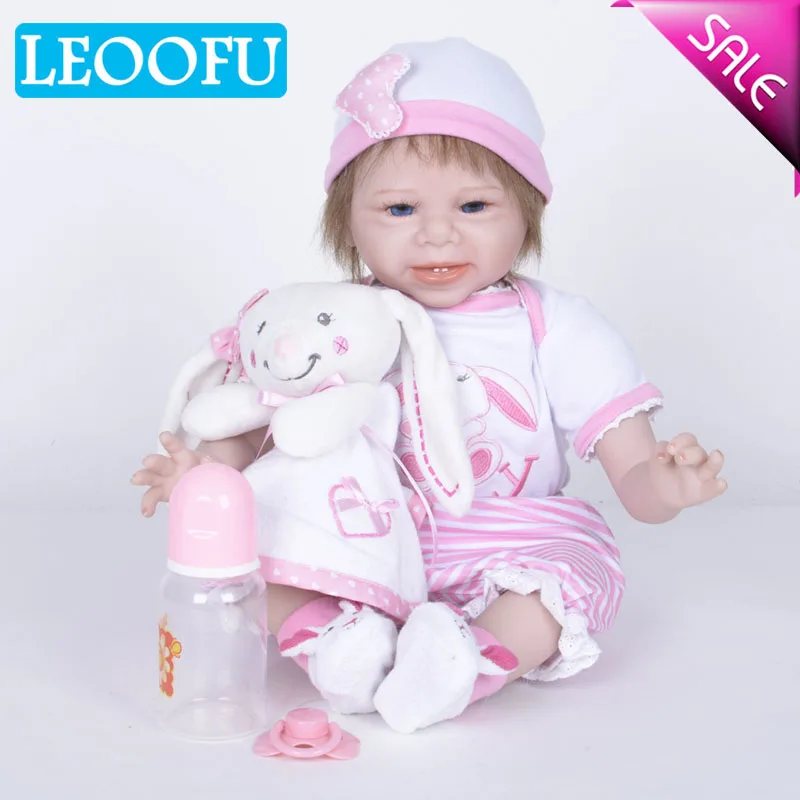 

LEOOFU 55cm 22 inch dolls for kids body model reborn baby girls boys toys high quality toys shop resin anime baby silicone dolls