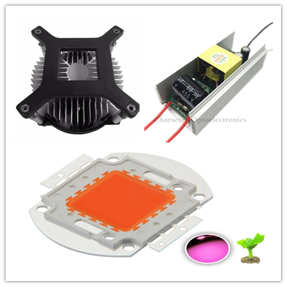 100 Вт Высокая мощность Светодиодная лампа радиатор полный спектр + светодиодный